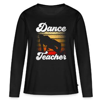 Professeur de danse Professeur de danse Cours de danse École de danse - T-shirt manches longues Premium bio Femme - noir - Devant - Julia (174cm)