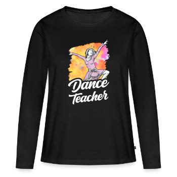 Professeur de danse Cours de danse Professeur de danse École de danse - T-shirt manches longues Premium bio Femme - noir - Devant - Julia (174cm)