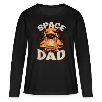Astronaute Space Dad Spaceman Space Planet - T-shirt manches longues Premium bio Femme - noir - Devant - Julia (174cm)