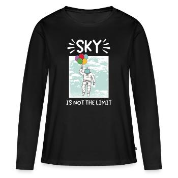 Le ciel des astronautes n’est pas la limite de l’espace spatial - T-shirt manches longues Premium bio Femme - noir - Devant - Julia (174cm)