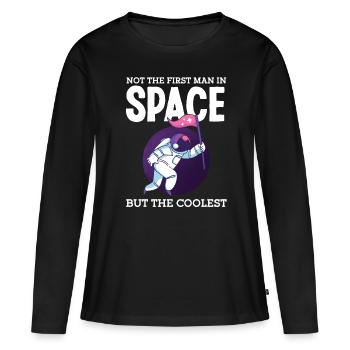 L’astronaute le plus cool dans l’espace spatial - T-shirt manches longues Premium bio Femme - noir - Devant - Julia (174cm)