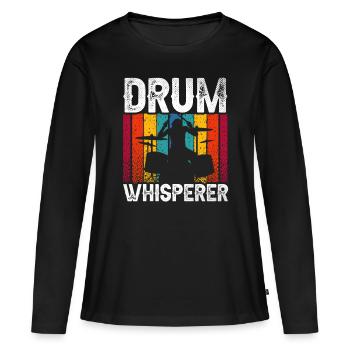 Drum Whisperer Drum Whispering Drums Drum - Women's Premium Organic Long Sleeve Shirt - black - Front - Julia (174cm)