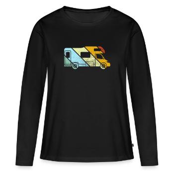 Motorhome Retro - Women's Premium Organic Long Sleeve Shirt - black - Front - Julia (174cm)