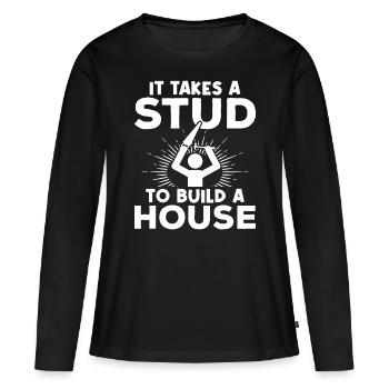 Il faut un goujon pour construire une maison - Woodworker Carp - T-shirt manches longues Premium bio Femme - noir - Devant - Julia (174cm)