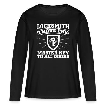 Serrurier Master Key To All Doors Serrurier - T-shirt manches longues Premium bio Femme - noir - Devant - Julia (174cm)