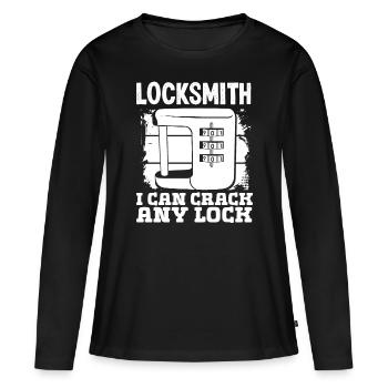 Schlosser Eat Sleep Lockpicking Repeat Schloss - Frauen Premium Bio Langarmshirt - Schwarz - Vorne - Julia (174cm)