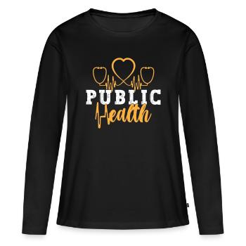 Virologue en santé publique Infirmière en soins de santé - T-shirt manches longues Premium bio Femme - noir - Devant - Julia (174cm)
