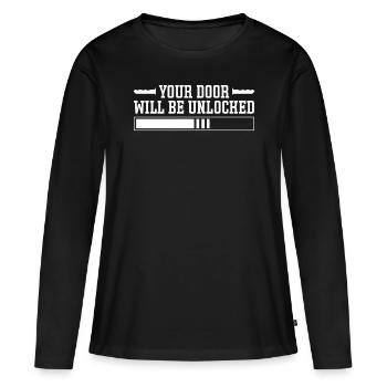 Schlosser Door Will Be Unlocked Schlüsseldienst - Frauen Premium Bio Langarmshirt - Schwarz - Vorne - Julia (174cm)