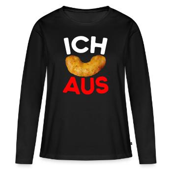 Ich Flip aus Erdnussflip - Frauen Premium Bio Langarmshirt - Schwarz - Vorne - Julia (174cm)