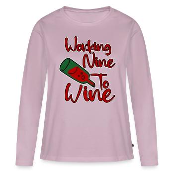 Working Nine To Wine 4 - T-shirt manches longues Premium bio Femme - rose poudré - Devant - Julia (174cm)