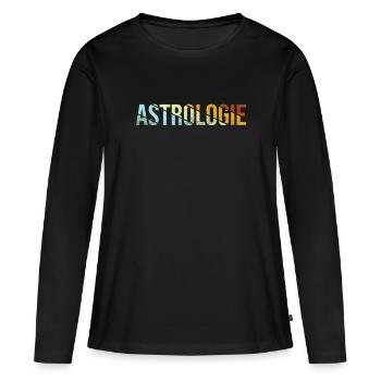 Astrologie Retro - Frauen Premium Bio Langarmshirt - Schwarz - Vorne - Julia (174cm)