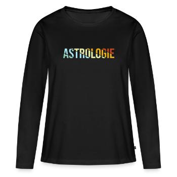 Astrologie Rétro - T-shirt manches longues Premium bio Femme - noir - Devant - Julia (174cm)