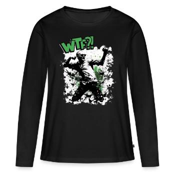 WTF Abréviation Cool Dicton Abitur School - T-shirt manches longues Premium bio Femme - noir - Devant - Julia (174cm)