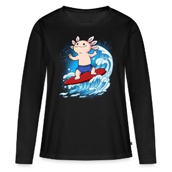 Surfeurs de vagues Surfeurs Surfeurs - T-shirt manches longues Premium bio Femme - noir - Devant - Julia (174cm)