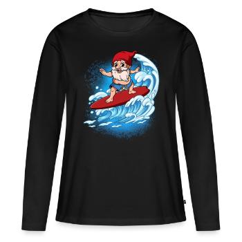 Surfeurs de vagues Surfeurs Surfeurs - T-shirt manches longues Premium bio Femme - noir - Devant - Julia (174cm)