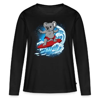 Surfeurs de vagues Surfeurs Surfeurs - T-shirt manches longues Premium bio Femme - noir - Devant - Julia (174cm)