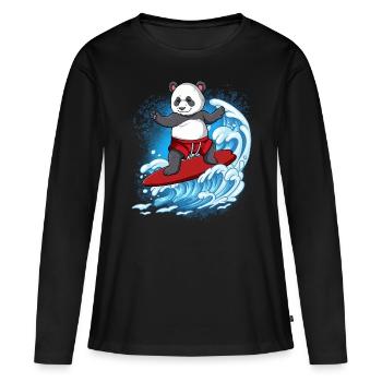 Surfeurs de vagues Surfeurs Surfeurs - T-shirt manches longues Premium bio Femme - noir - Devant - Julia (174cm)