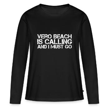 VERO BEACH FL FLORIDE Drôle de City Trip Home Roots U - T-shirt manches longues Premium bio Femme - noir - Devant - Julia (174cm)