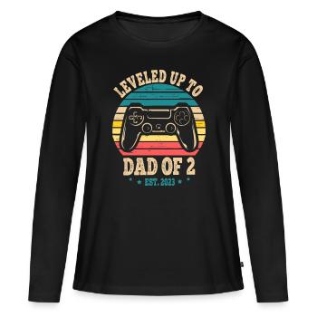 Daddy Again Leveled Up To Dad of 2 Dad Level Unloc - Women's Premium Organic Long Sleeve Shirt - black - Front - Julia (174cm)