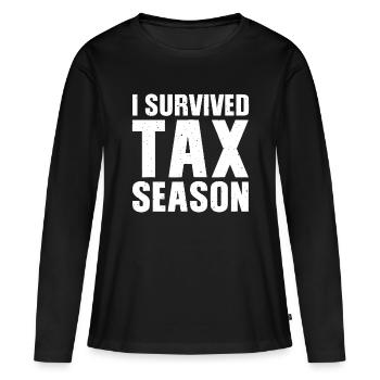 Komisch, dass ich die Steuersaison überlebt habe Buchhalter in der Buchhaltung - Frauen Premium Bio Langarmshirt - Schwarz - Vorne - Julia (174cm)