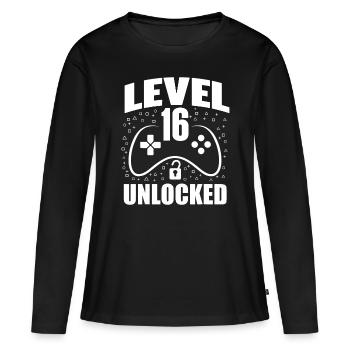 16th Birthday Gaming Gamer 16 Years Old Bday - Women's Premium Organic Long Sleeve Shirt - black - Front - Julia (174cm)