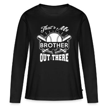 Niedliches stolzes Baseball-Schwesterngeschenk - Frauen Premium Bio Langarmshirt - Schwarz - Vorne - Julia (174cm)