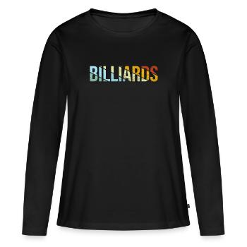Billiards Retro - Frauen Premium Bio Langarmshirt - Schwarz - Vorne - Julia (174cm)