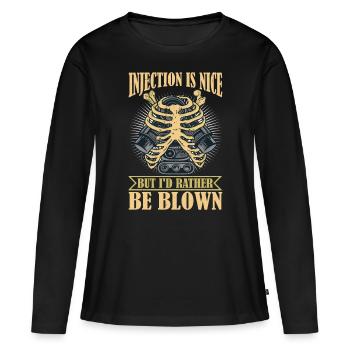 L’injection est agréable mais je préfère être soufflé 6 - T-shirt manches longues Premium bio Femme - noir - Devant - Julia (174cm)
