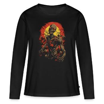 Garantie Chair de poule: Horde d’Halloween Zombie Undead - T-shirt manches longues Premium bio Femme - noir - Devant - Julia (174cm)