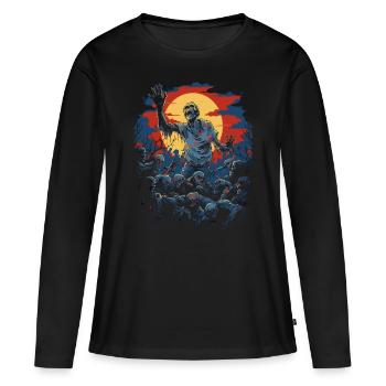 Cruel Zombie Horde: Scary Halloween Night - T-shirt manches longues Premium bio Femme - noir - Devant - Julia (174cm)