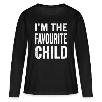 Funny I'm The Favourite Child Gift for Siblings - Women's Premium Organic Long Sleeve Shirt - black - Front - Julia (174cm)