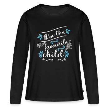 Je suis l’enfant préféré Blague drôle Appariement familial - T-shirt manches longues Premium bio Femme - noir - Devant - Julia (174cm)