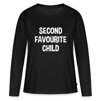 Drôle Deuxième enfant préféré Enfants frères et sœurs - T-shirt manches longues Premium bio Femme - noir - Devant - Julia (174cm)