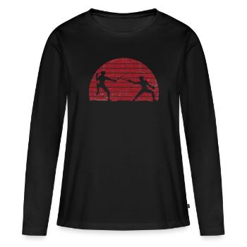 Escrime en duel d’escrime - T-shirt manches longues Premium bio Femme - noir - Devant - Julia (174cm)