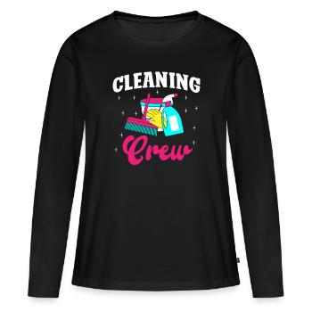 Cleaning Crew - Frauen Premium Bio Langarmshirt - Schwarz - Vorne - Julia (174cm)