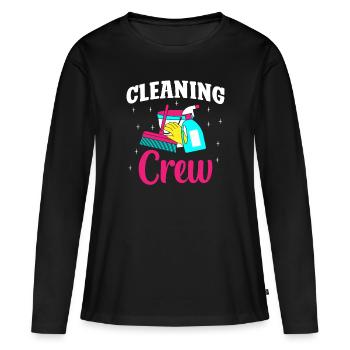 Cleaning Crew - Frauen Premium Bio Langarmshirt - Schwarz - Vorne - Julia (174cm)