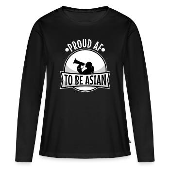 Proud af to be asian - Women's Premium Organic Long Sleeve Shirt - black - Front - Julia (174cm)