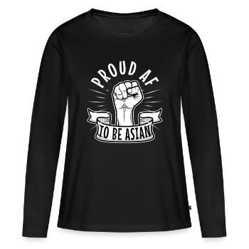 Fier d’être asiatique - T-shirt manches longues Premium bio Femme - noir - Devant - Julia (174cm)