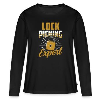 Lockpicking Experte Knacken Schloss Lock Picking - Frauen Premium Bio Langarmshirt - Schwarz - Vorne - Julia (174cm)