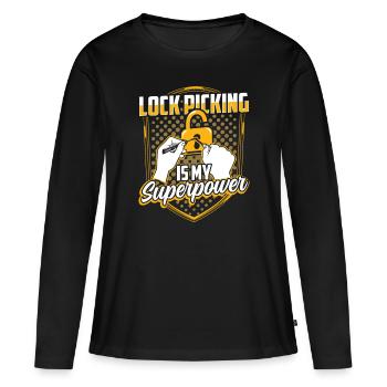 Le crochetage de serrure est mon crochetage de serrure superpuissant - T-shirt manches longues Premium bio Femme - noir - Devant - Julia (174cm)
