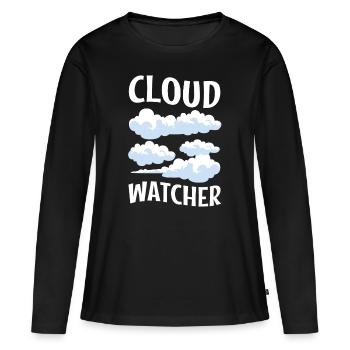 Cloud Watcher - Frauen Premium Bio Langarmshirt - Schwarz - Vorne - Julia (174cm)