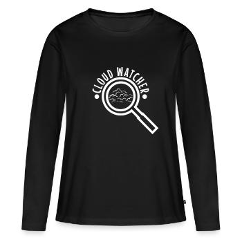 Cloud Watcher - Frauen Premium Bio Langarmshirt - Schwarz - Vorne - Julia (174cm)