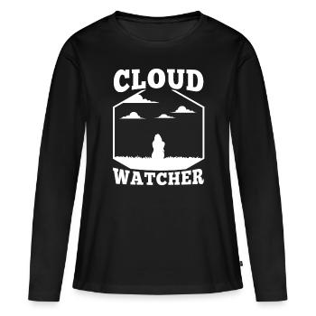 Cloud Watcher - Women's Premium Organic Long Sleeve Shirt - black - Front - Julia (174cm)