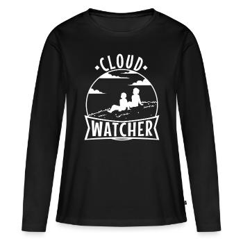 Cloud Watcher - Frauen Premium Bio Langarmshirt - Schwarz - Vorne - Julia (174cm)