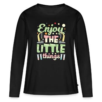 Enjoy the little things Microscopes Microscope - Women's Premium Organic Long Sleeve Shirt - black - Front - Julia (174cm)