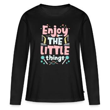 Enjoy the little things Microscopes Microscope - Women's Premium Organic Long Sleeve Shirt - black - Front - Julia (174cm)