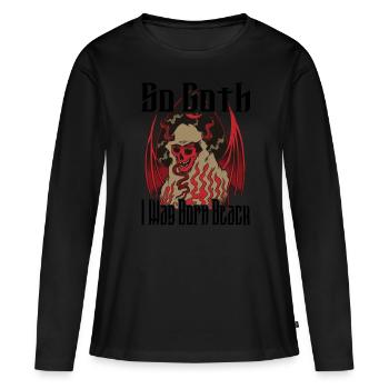Satan Beelzebub Teufel Gothic Pentagram Mystisch - Frauen Premium Bio Langarmshirt - Schwarz - Vorne - Julia (174cm)