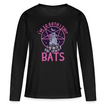 Satan Beelzebub Teufel Gothic Pentagram Mystisch - Frauen Premium Bio Langarmshirt - Schwarz - Vorne - Julia (174cm)