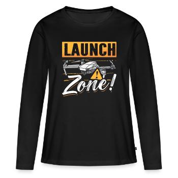 Drone Racing Zone de lancement Machine de course de drones - T-shirt manches longues Premium bio Femme - noir - Devant - Julia (174cm)