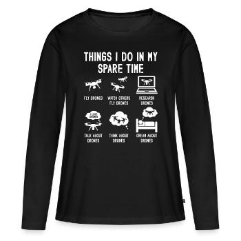 Drone Racing Choses que je fais dans ma machine de course de course - T-shirt manches longues Premium bio Femme - noir - Devant - Julia (174cm)